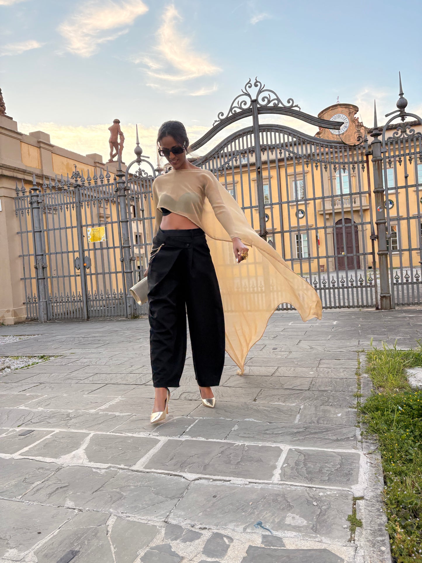 GUDIT SILK CAPE - Elegant Sheer Cover-Up