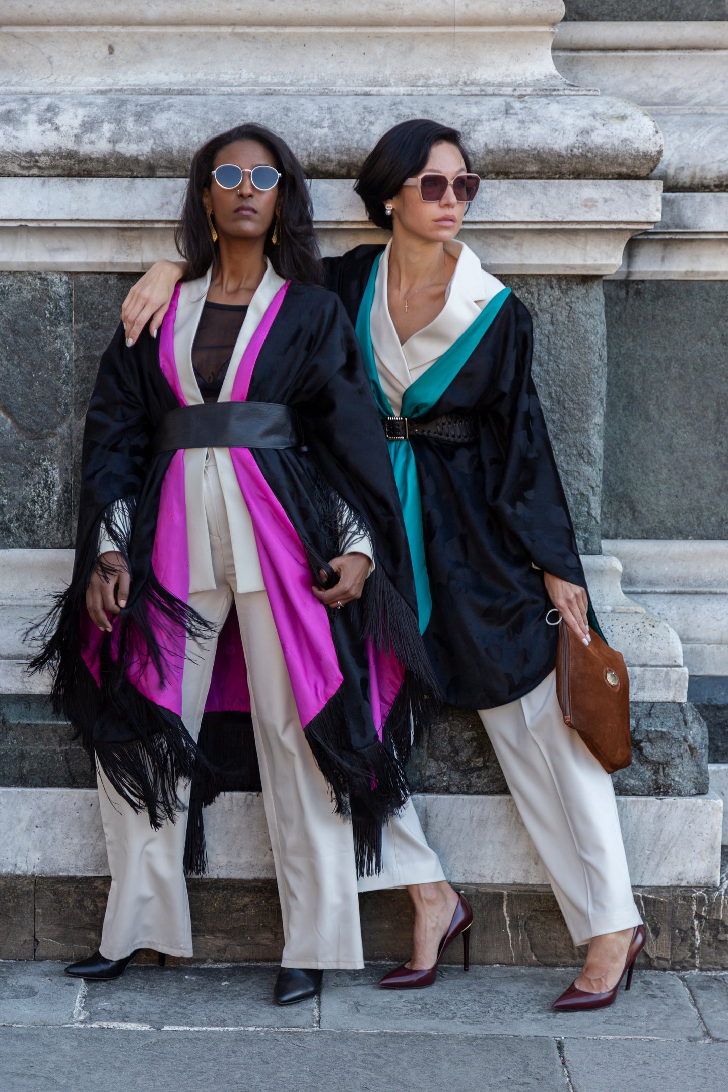 MAKEDA - Poncho with Fringe