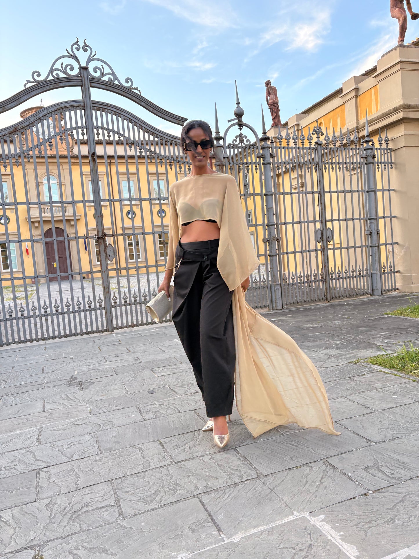 GUDIT SILK CAPE - Elegant Sheer Cover-Up