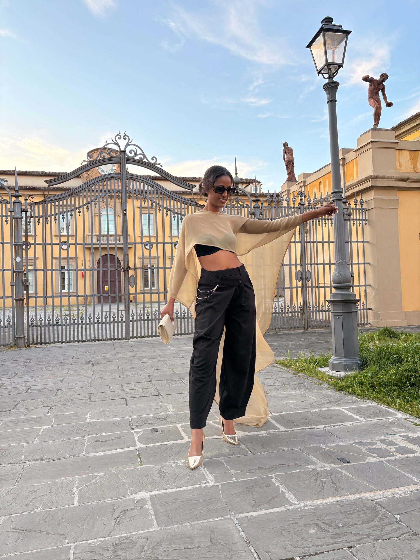 GUDIT SILK CAPE - Elegant Sheer Cover-Up