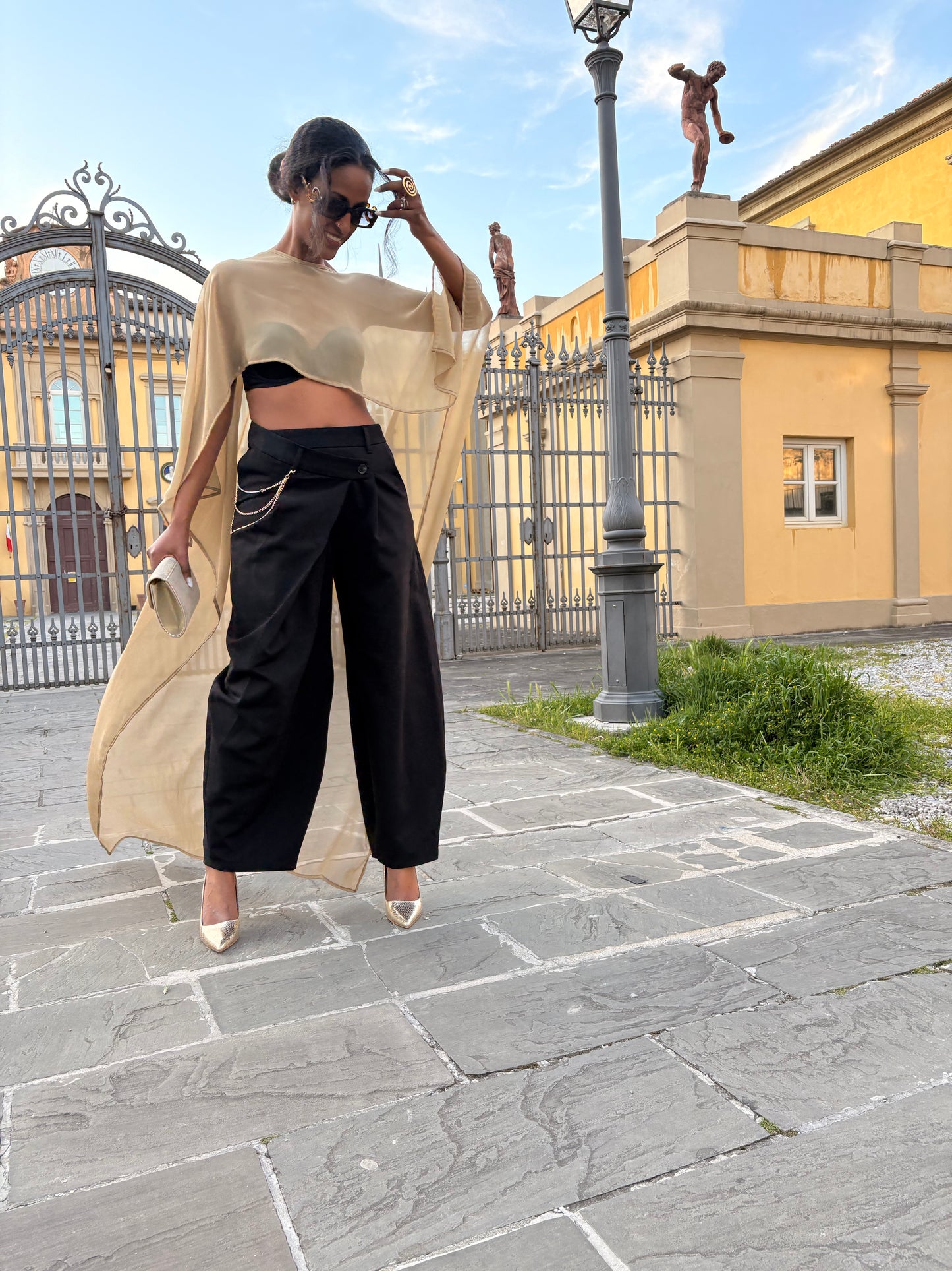 GUDIT SILK CAPE - Elegant Sheer Cover-Up