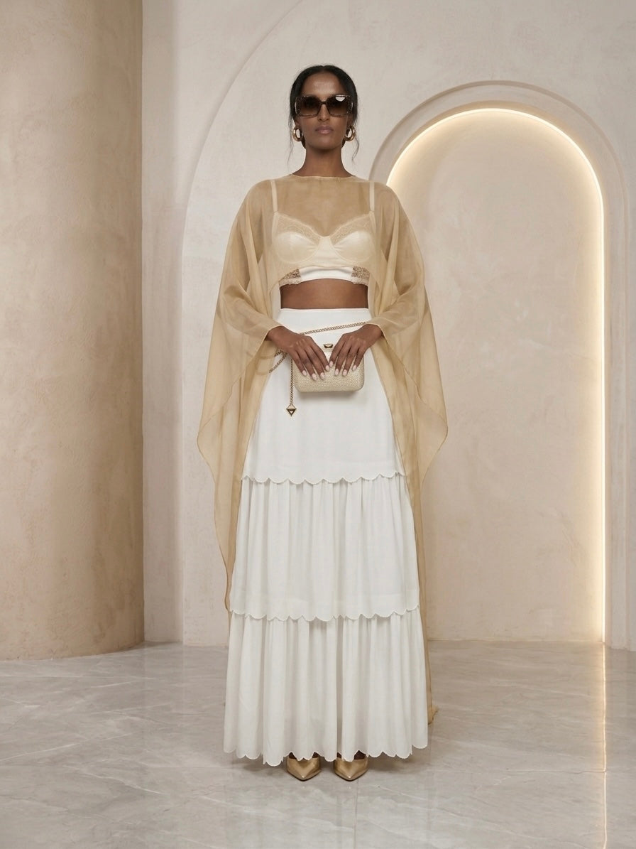 GUDIT SILK CAPE - Elegant Sheer Cover-Up