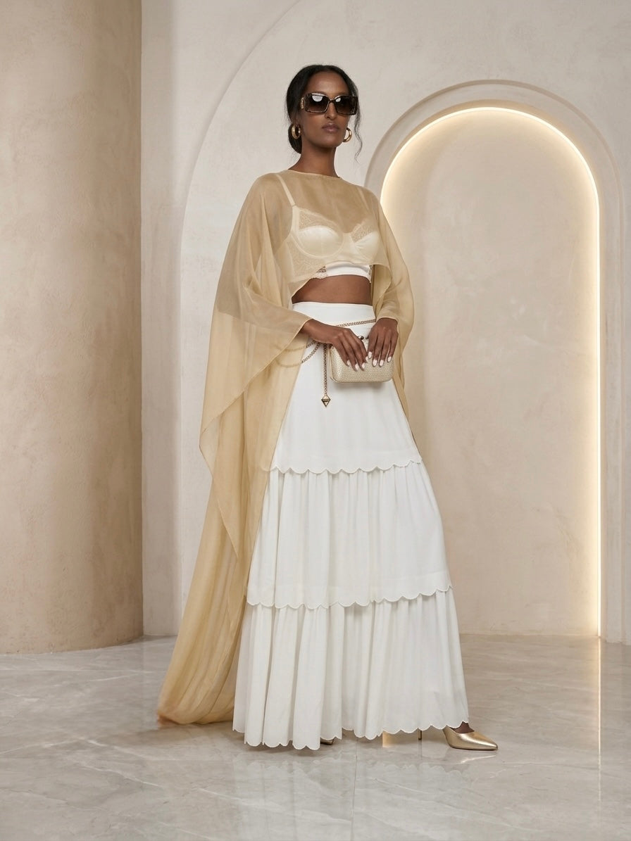 GUDIT SILK CAPE - Elegant Sheer Cover-Up