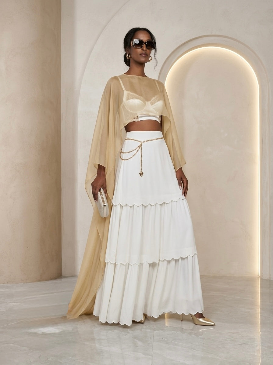 GUDIT SILK CAPE - Elegant Sheer Cover-Up