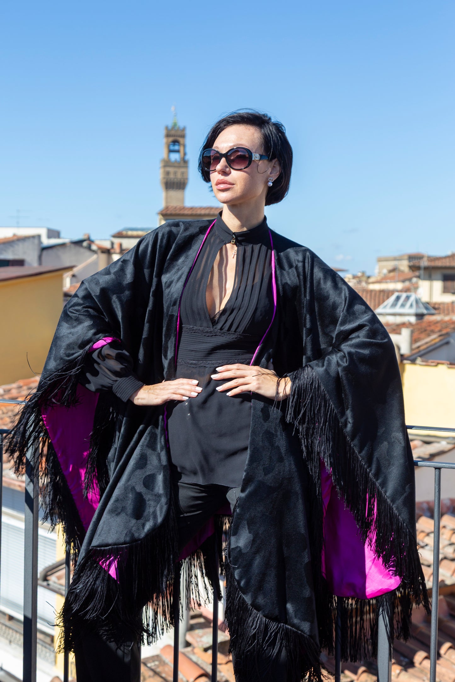 MAKEDA - Poncho with Fringe