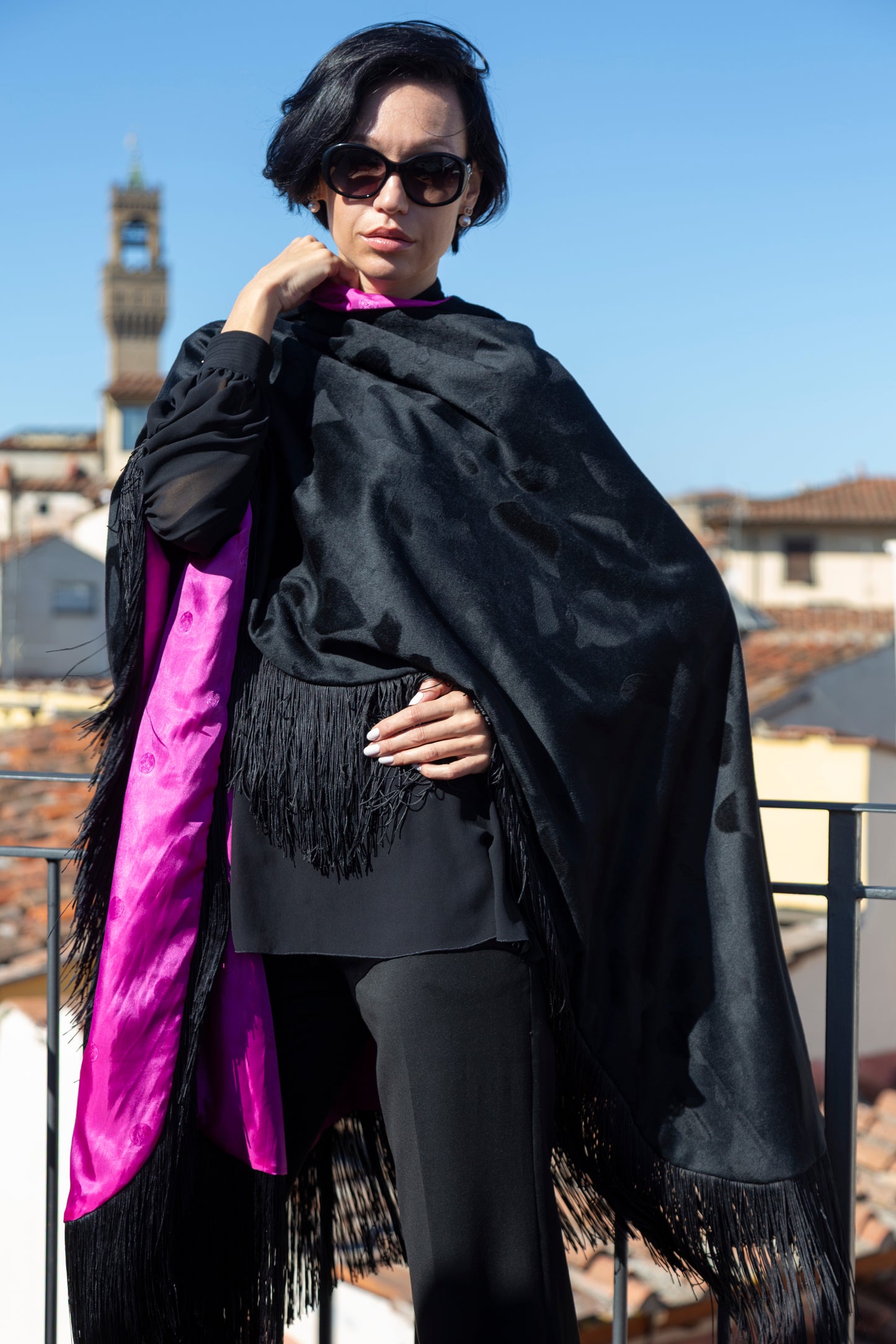 MAKEDA - Poncho with Fringe