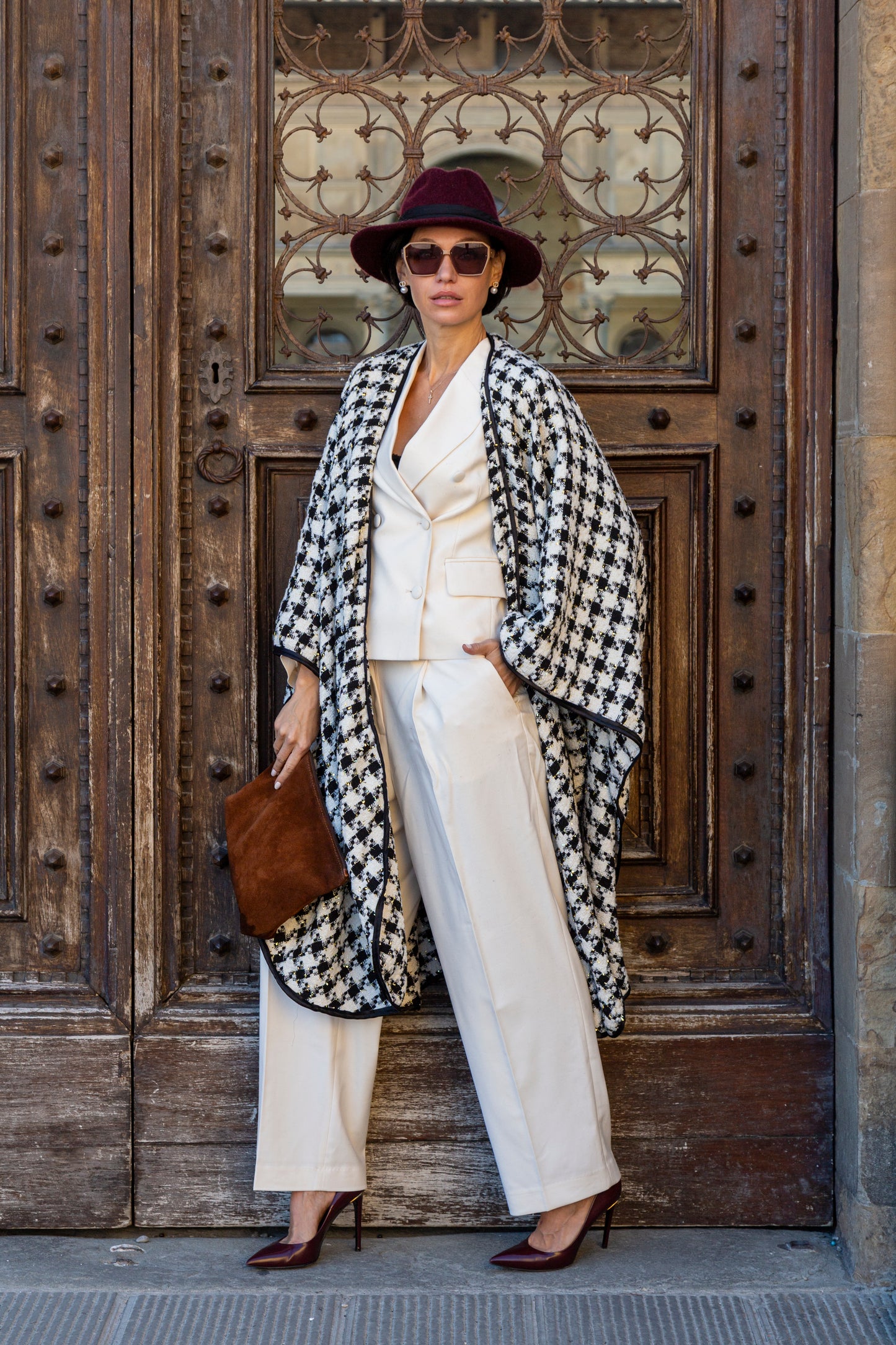 EVA - Poncho Pied de Poule