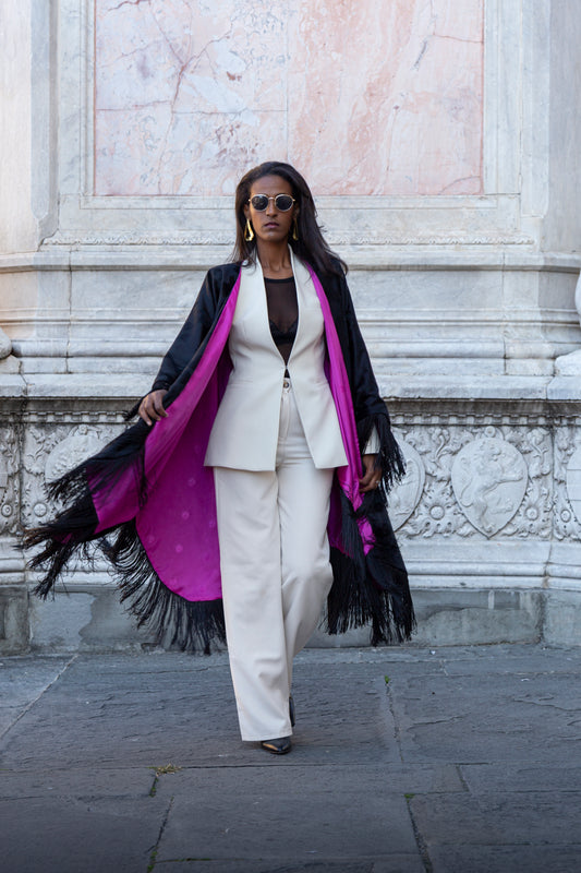 MAKEDA - Poncho with Fringe